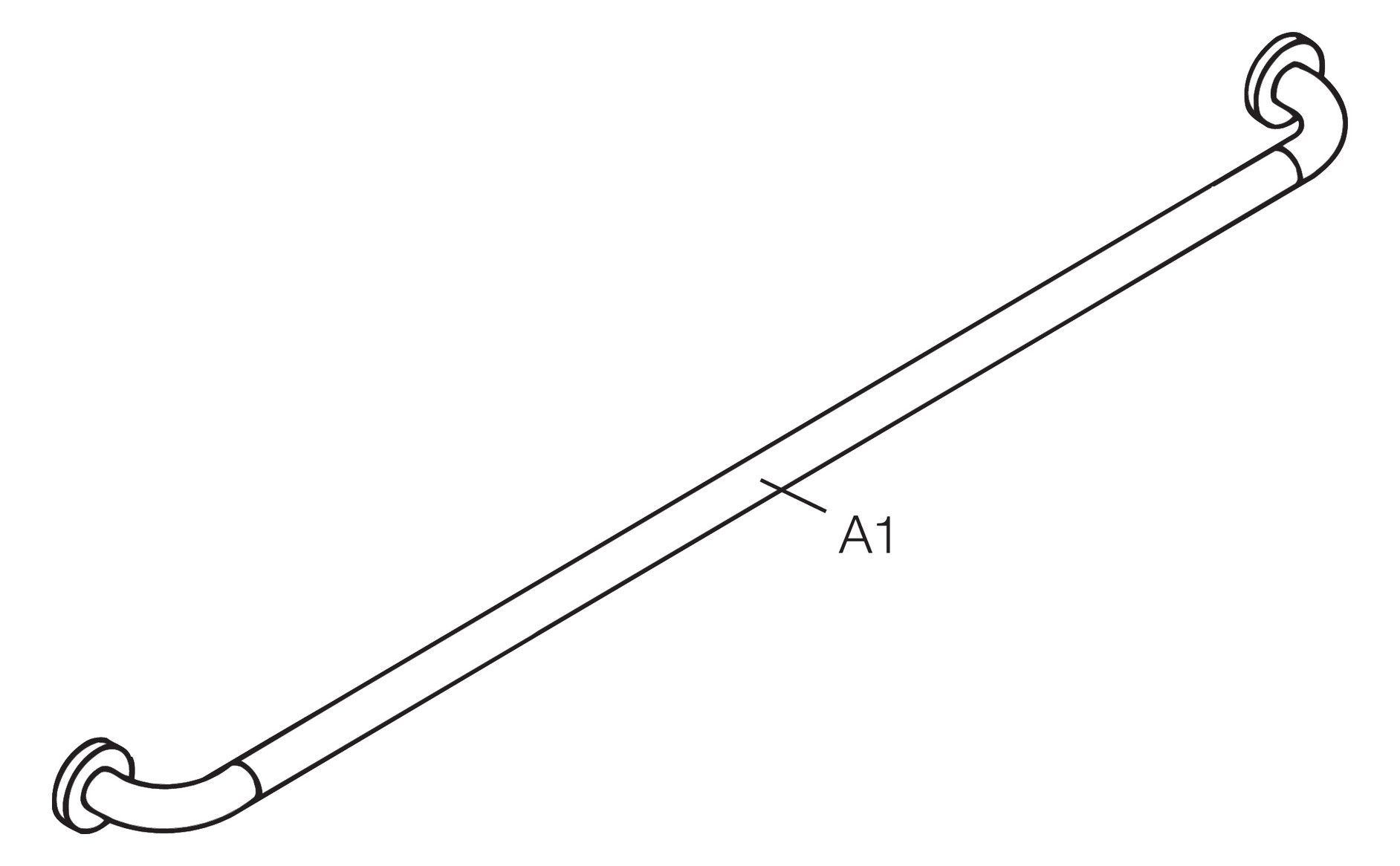 HEWI Badetuchhalter 477 Maßanfertigung, lichtgrau, Stahleinlage