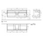 V&B Waschtischunterschrank Collaro 160x54,8x50cm, Waschtisch mittig, LED-Beleuchtung 12W, soft grey