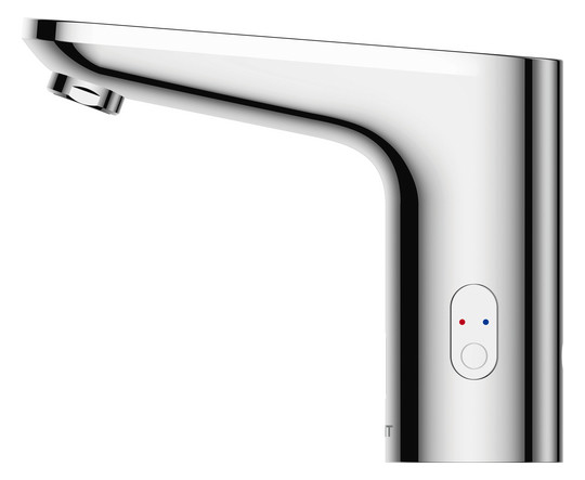 Duravit Infrarot-Waschtisch-Armatur Sensor 1 Batterie, Ausladung 122mm, Temperaturregulierung, chrom
