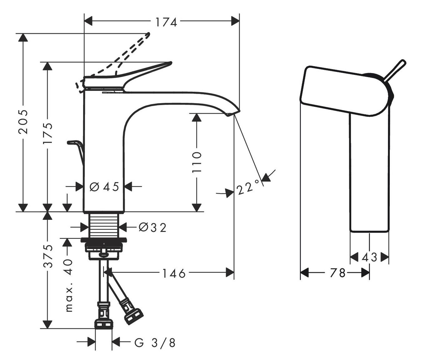 hansgrohe Waschtisch-Einhebelmischer 110 Vivenis CoolStart mit Zugstangen-Ablaufgarnitur, mattschwarz hansgrohe Waschtisch-Einhebelmischer 110 Vivenis CoolStart mit Zugstangen-Ablaufgarnitur, mattschwarz