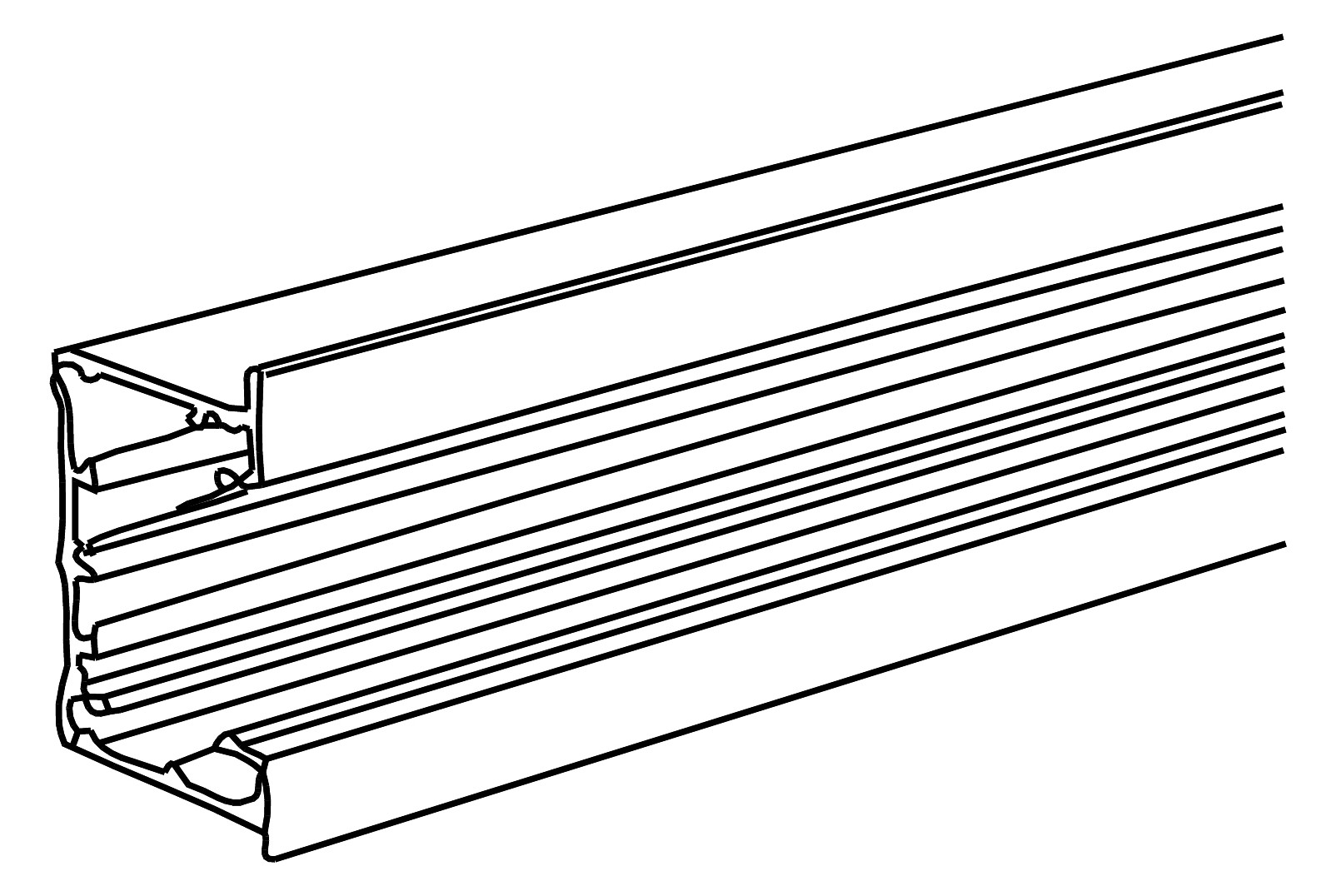 Geräteeinbaukanal Alu 123x72mm ver-ws RAL9016 GEB-K besch 6857qmm 2500mm