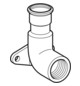 Geberit Gas-Anschlusswinkel Mapress 90Grad, Kupfer, Ø 18 mm x Rp 1/2, Länge 43 mm