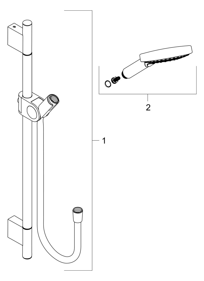 hansgrohe Brauseset Axor Uno 900mm, mit Handbrause, 120mm, 3jet, brushed gold optic