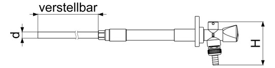 Schlösser Außenarmatur Frost-Tec 2813 230-460 mm, DN 15, Sanitärgriff, Steckschlüssel, chrom