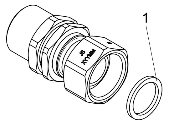 Schlösser Wasserzähler-Anschlussverschraubung 2205 1" Qn 2,5, Eingang, Messing