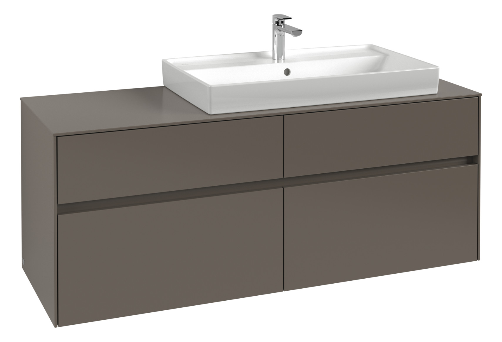 V&B Waschtischunterschrank Collaro 140x54,8x50cm, Waschtisch rechts, black matt laquer