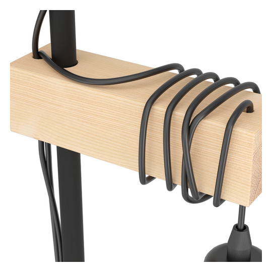 EGLO Stehleuchte/2 Schwarz/Holz    43516 
