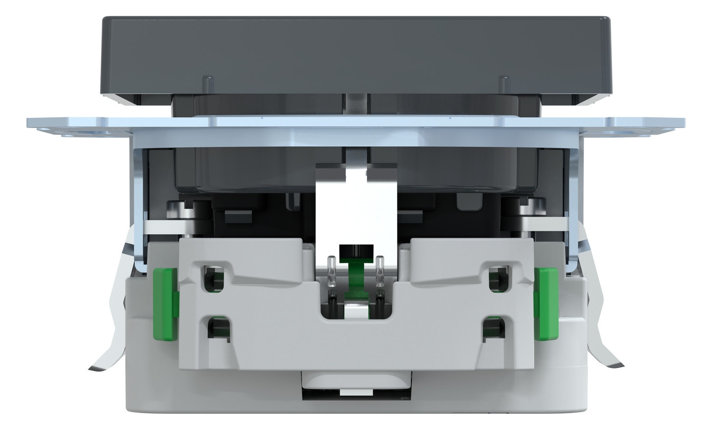 Steckdose 1f anth mt 2USB-A UP m.BS USB IP20 Mit erhöhtem Berührungsschutz