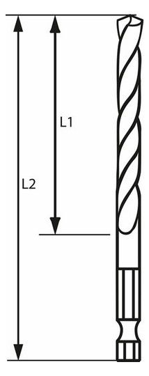 Bohrer Ø8,5mm Sechskant 75/117mm Geeignet für Nichteisen-Metalle