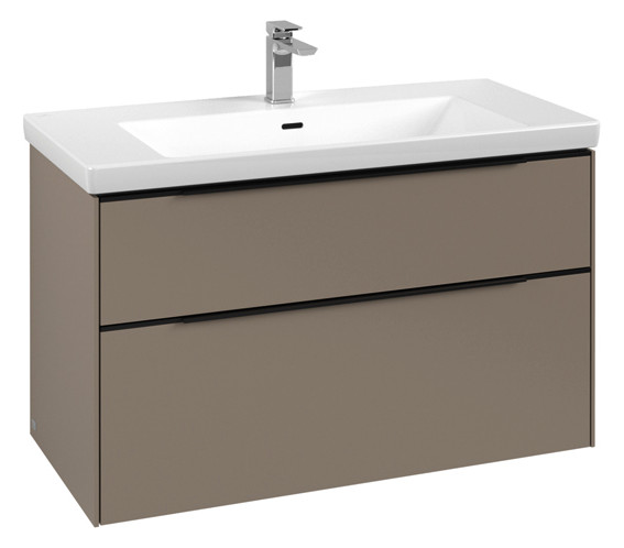 V&B Waschtisch-Unterschrank Subway 3.0 97,3x57,6x47,8cm, ohne LED/Griff Volcano black, taupe