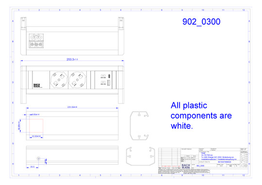 Bachmann DESK 2xP40 1xUSB A/C   902.0300 