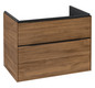 V&B Waschtisch-Unterschrank Subway 3.0 77,2x57,6x47,8cm, ohne LED/Griff Volcano black, kansas oak
