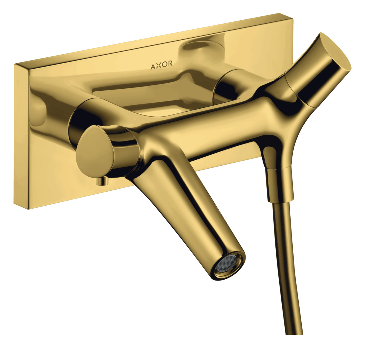 hansgrohe Wannenthermostat Axor Starck Organic AP, Ausladung 218mm, polished gold optic