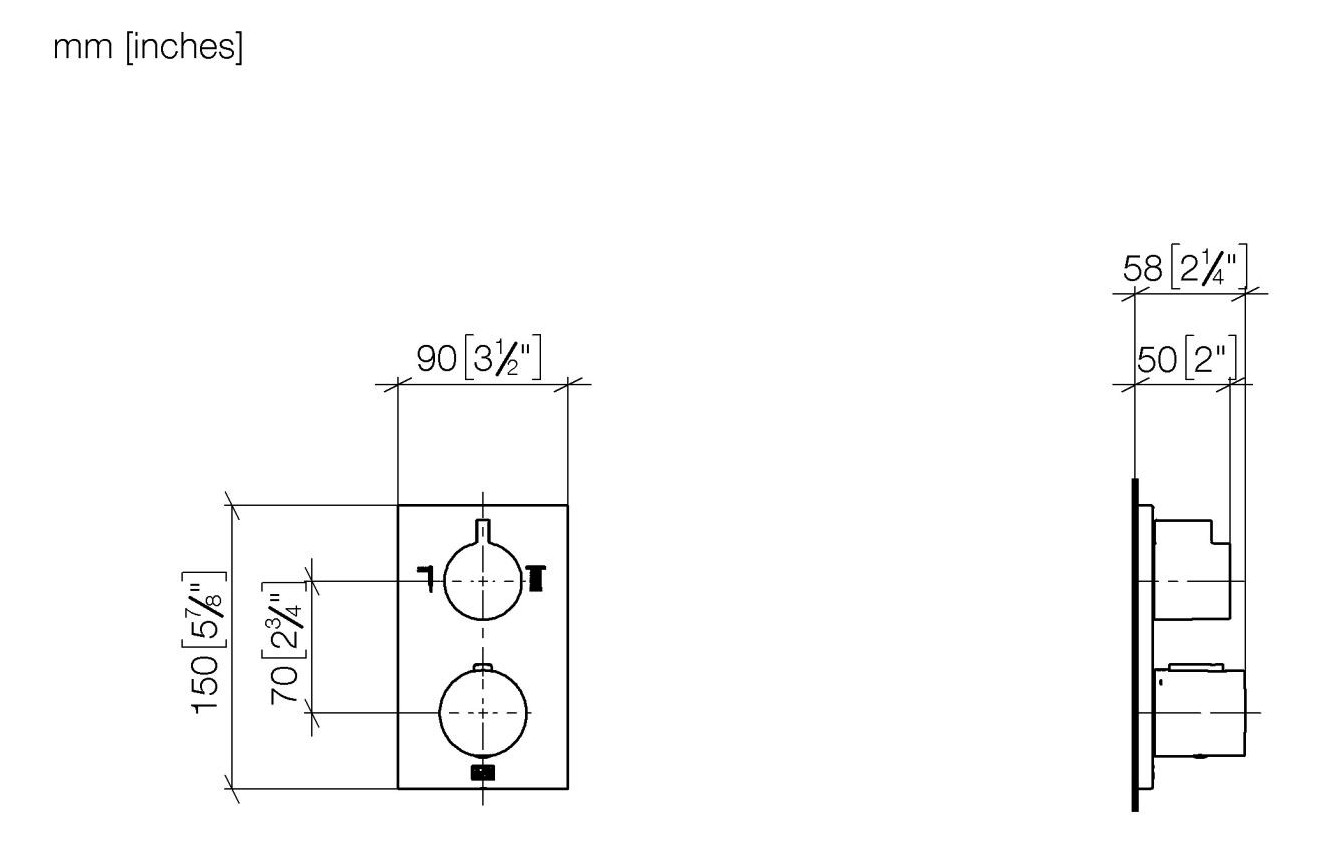 Dornbracht Fertigmontageset UP-Thermostat, mit Zweiwege-Mengenregulierung, Bronze gebürstet