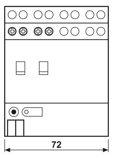 Schaltaktor KNX REG 4TE 2f 16A 3680W 21-32V Vor Ort-/Handbedienung