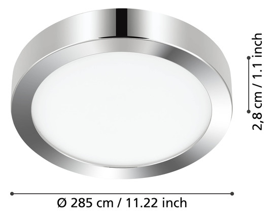 EGLO LED-Deckenleuchte D:285 Chrom 30892 