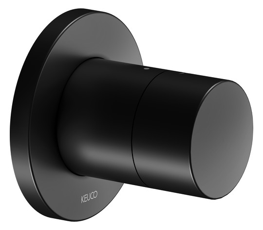 KEUCO Fertigmontageset IXMO Pure schwarz matt, UP-Absperrventil, rund, für 1 Verbraucher