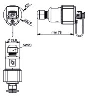 Datendose 1f Cat6A IP67 RJ45 Kst m.Buchs/Kuppl IDC Mit Buchsen/Kupplungen