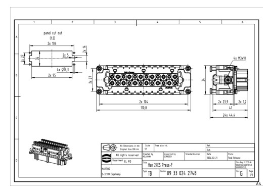 Harting Han 24ES Press-F     09330242748 