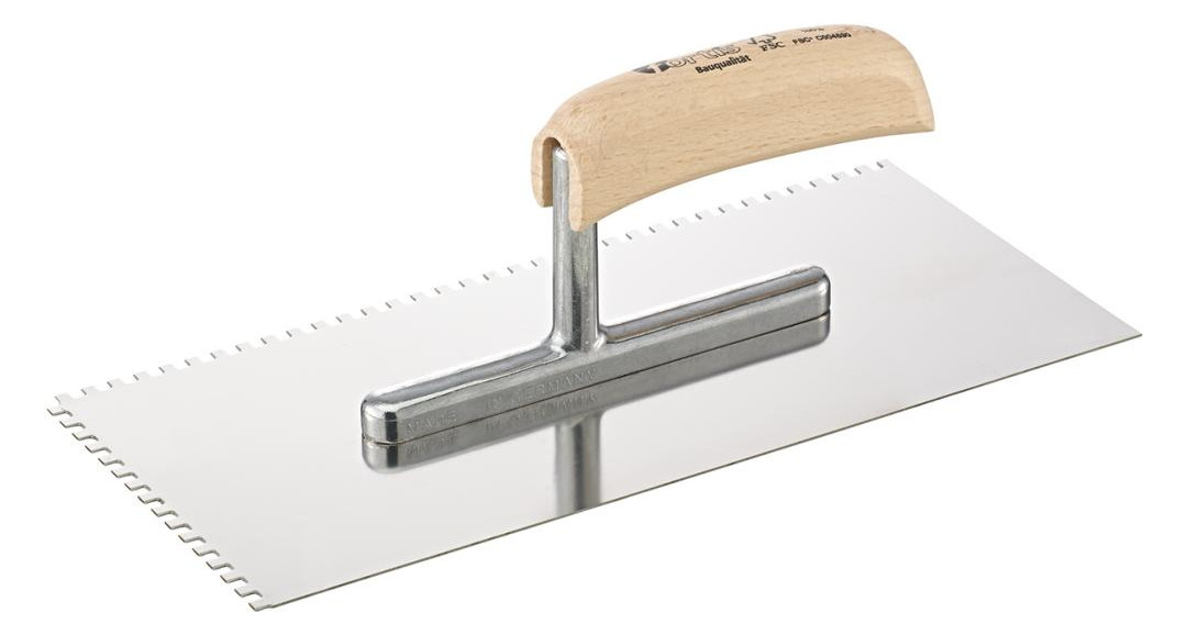 Bild Glättekelle 280x130mm gezahnt 4x4mm rost frei FORTIS Bau-0