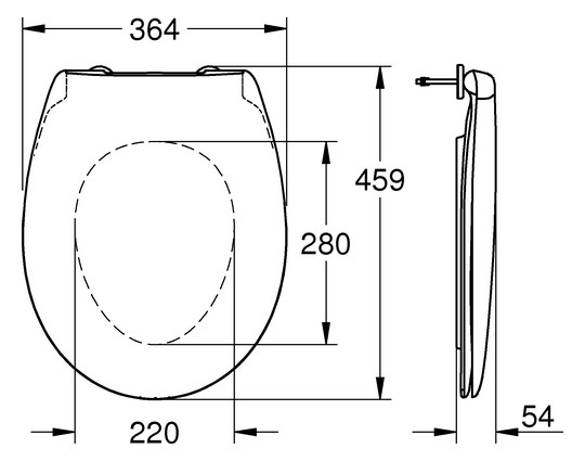 GROHE WC-Sitz Bau Keramik mit Deckel, alpinweiß