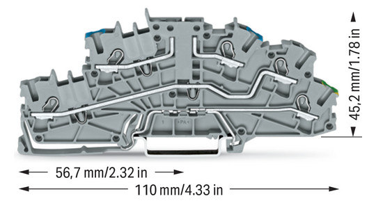 Installationsklemme 10A Serie 2003 3pot 0,25-4qmm gr APL_erf. Federzugans