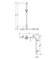 HEWI Duschhandlauf System 800 K 1100 mm, Brausehalter, Stützen und Rosetten reinweiß, anthrazitgrau
