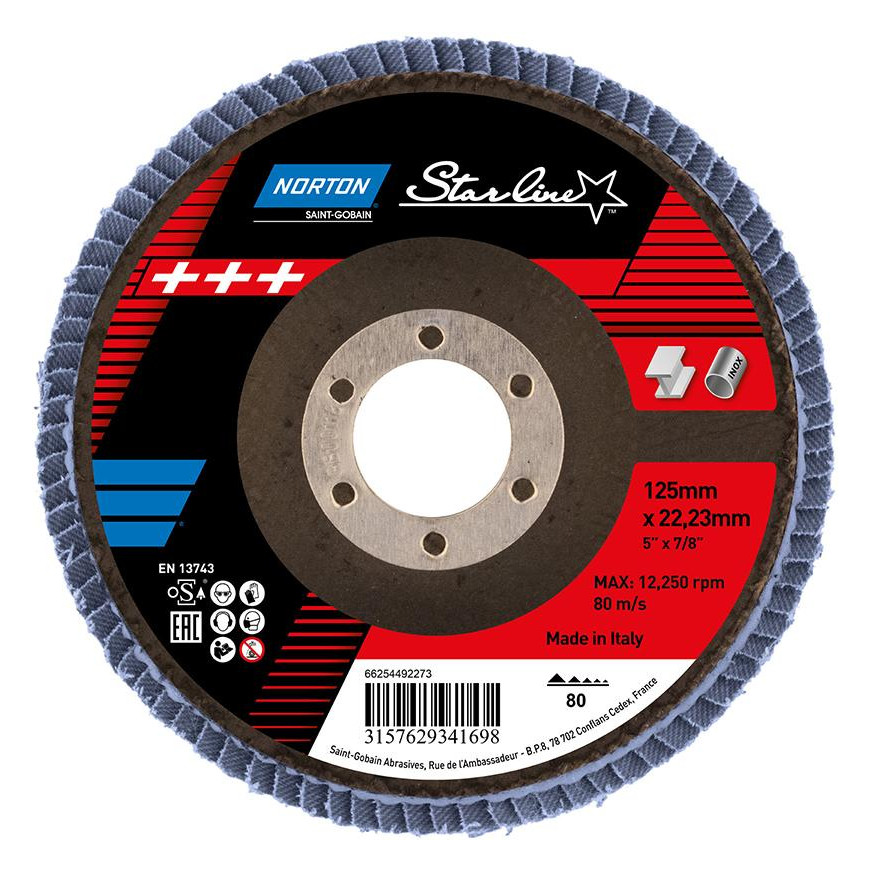 Bild Fächerscheibe Starline 125 mm P80 - Norton-0
