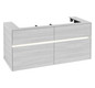 V&B Waschtischunterschrank Collaro 120x54,8x50cm, Waschtisch mittig, LED-Beleuchtung 8,8 W, white wood