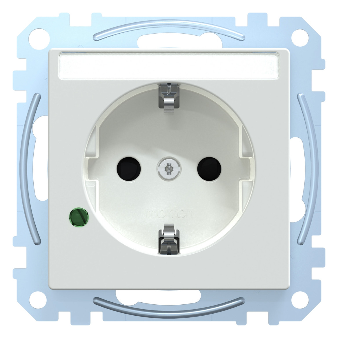 Steckdose 1f akws glz System M UP m.BS IP20 aktivweiß Überspannungss