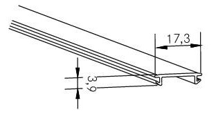 Abblendung ws sym direkt Kst 2000x17,3x3,9mm