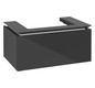 V&B Waschtischunterschrank Legato 80x38x50cm, Waschtisch mittig, Glossy Grey