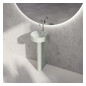 Waschtisch Pedestal BetteSuno d= 34x86,3cm, mit Hahnloch, silver