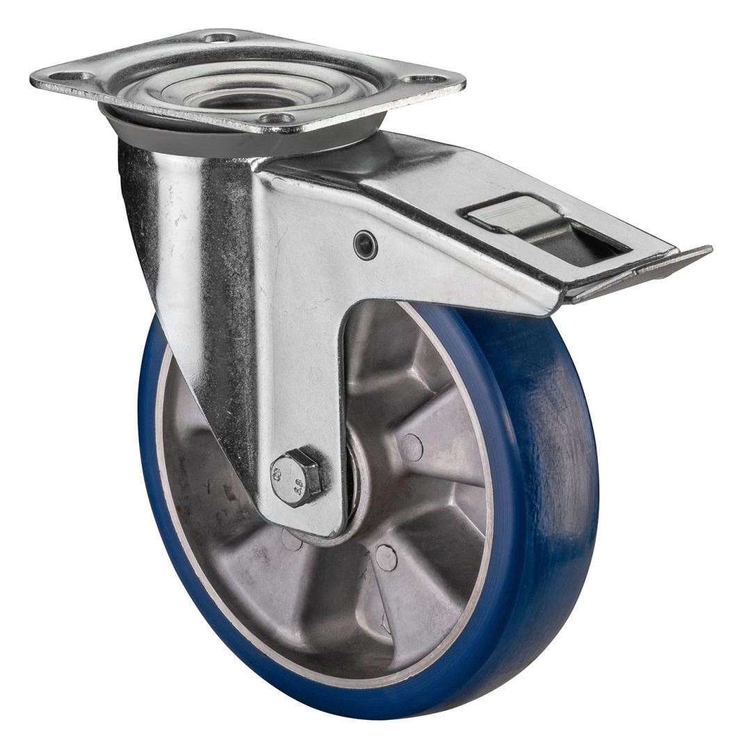 Bild Lenkrolle L420.B92 mit Totalfeststeller Rad Ø 200mm 300kg, Stahl verzinkt - BS ROLLEN-0