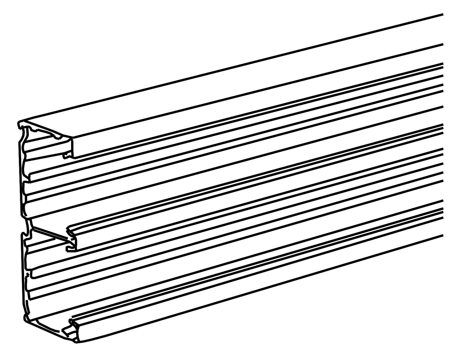 Geräteeinbaukanal Alu 217x72mm ver-ws RAL9016 GEB-K besch 11972qmm 2500mm