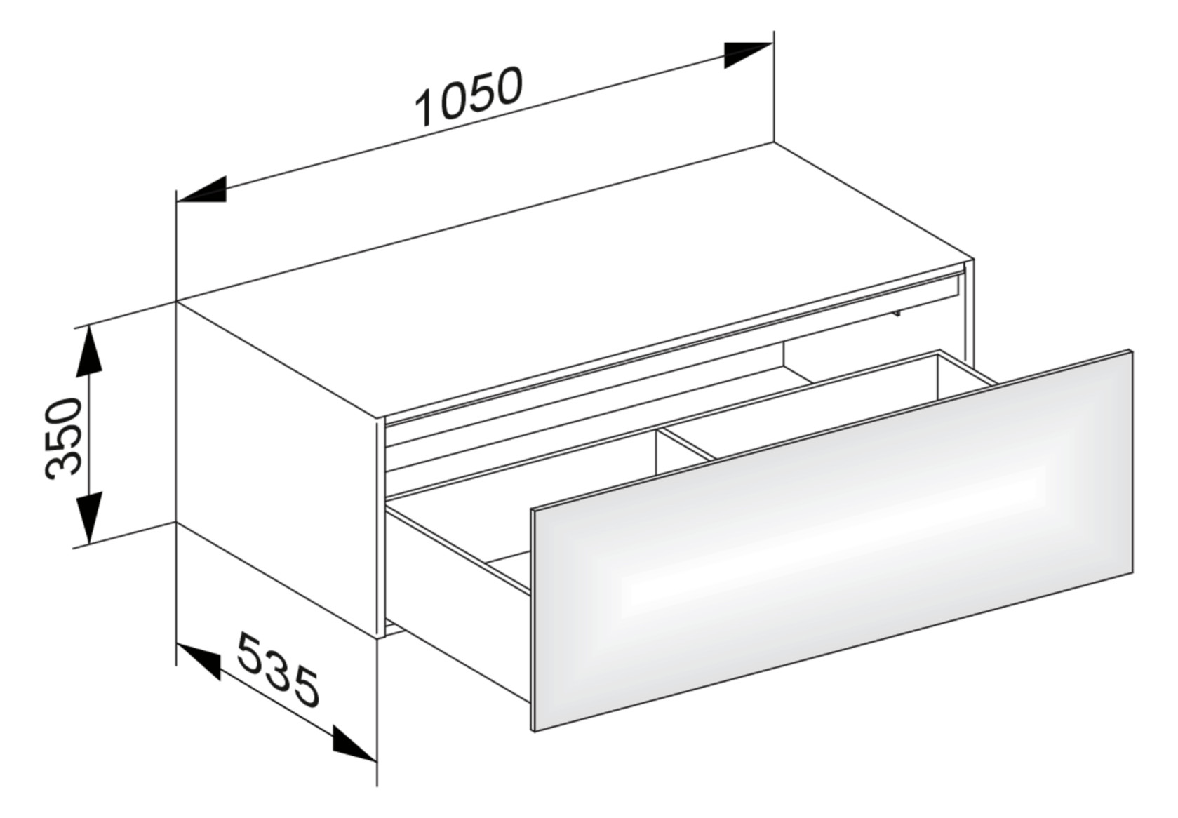 KEUCO Sideboard Edition 11 Planning 105x35x53,5cm, 1 Frontauszug, Strukturlack Weiß