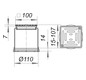 Dallmer Aufsatz Serie 10 EN 10, Rost Edelstahl 1.4301, verschraubt, 100x100mm