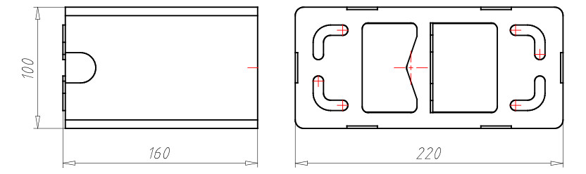 Geräteträger WD 60-160mm Kst 100x200mm Mit Füll-Dämmstoffen