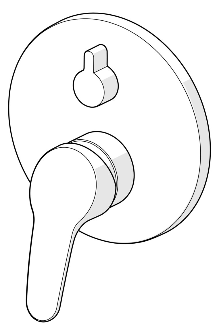 HANSA Fertigmontageset HANSAMIX UP-Wannen-Einhebelmischer, chrom