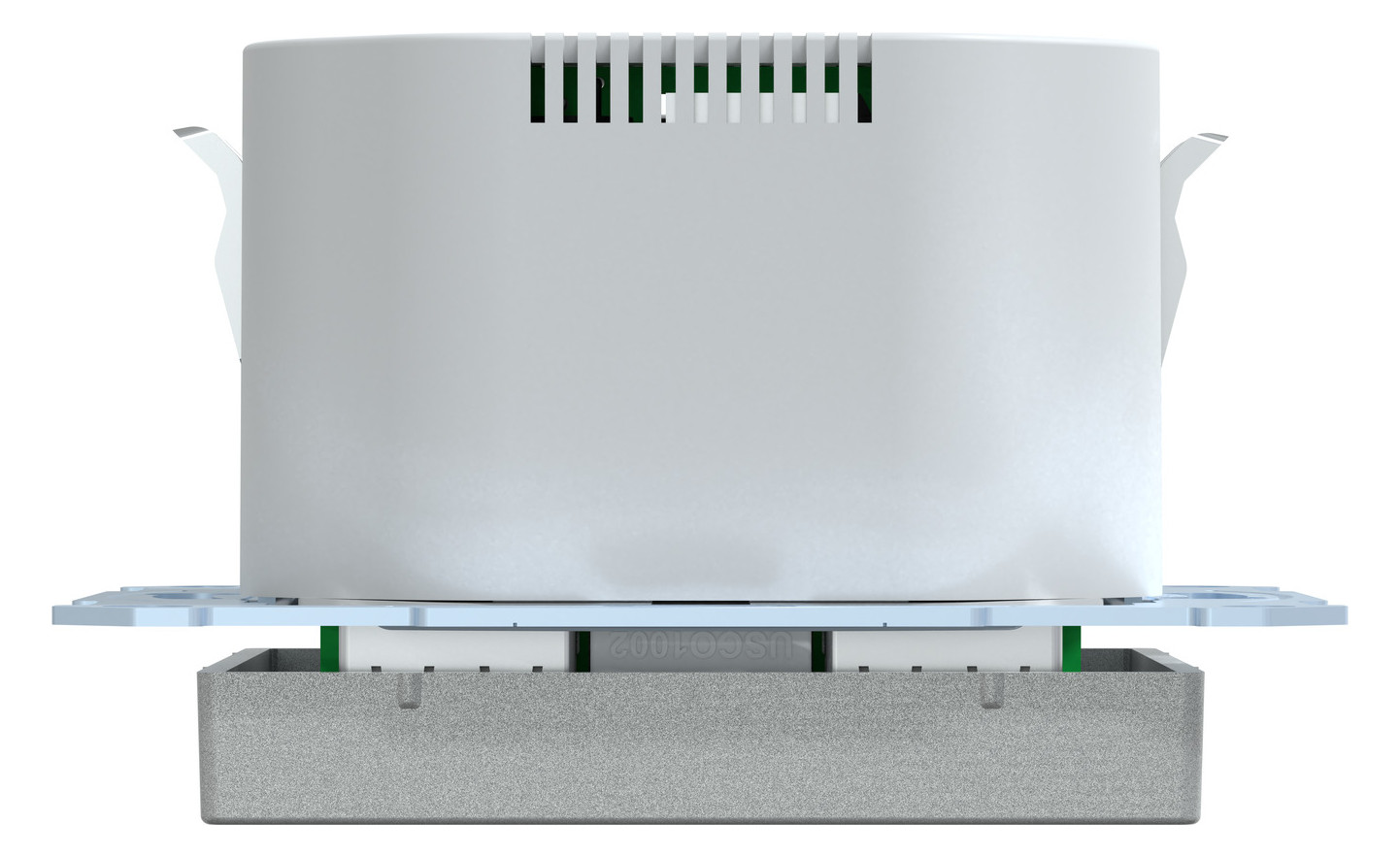 Steckdose 1f alu mt 2USB-A UP m.BS USB IP20 Mit erhöhtem Berührungsschutz