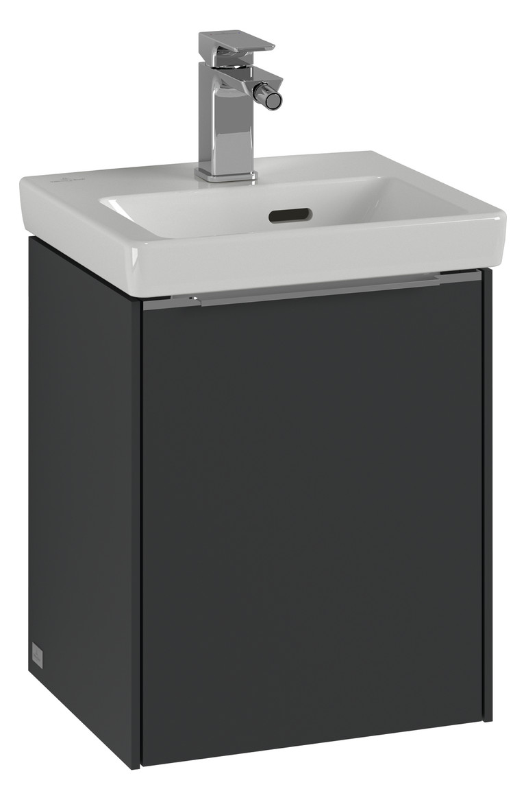V&B Waschtisch-Unterschrank Subway 3.0 35,1x42,9x30,9cm, Schanier rechts/Griff Aluminium glänzend, graphite