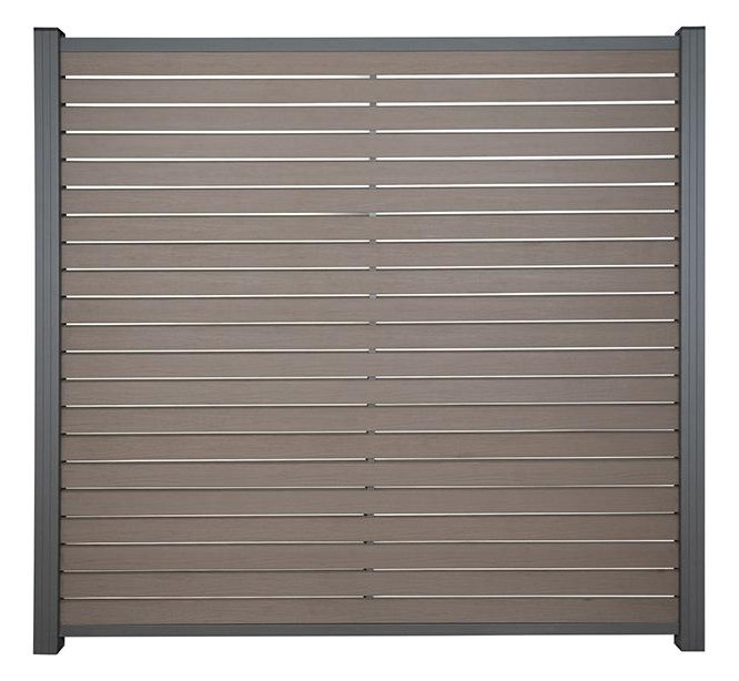Bild HANÖ-Serie SCHOKO 21 Lamellen Holzstruktur BPC-Rhombus-Steckzaun 20 x 75/68 x 17 - n.a.-0