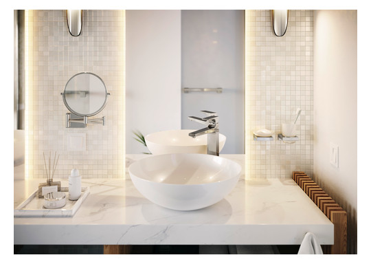hansgrohe Zahnbecher AddStoris mit Glas, Wandmontage, Metall, chrom