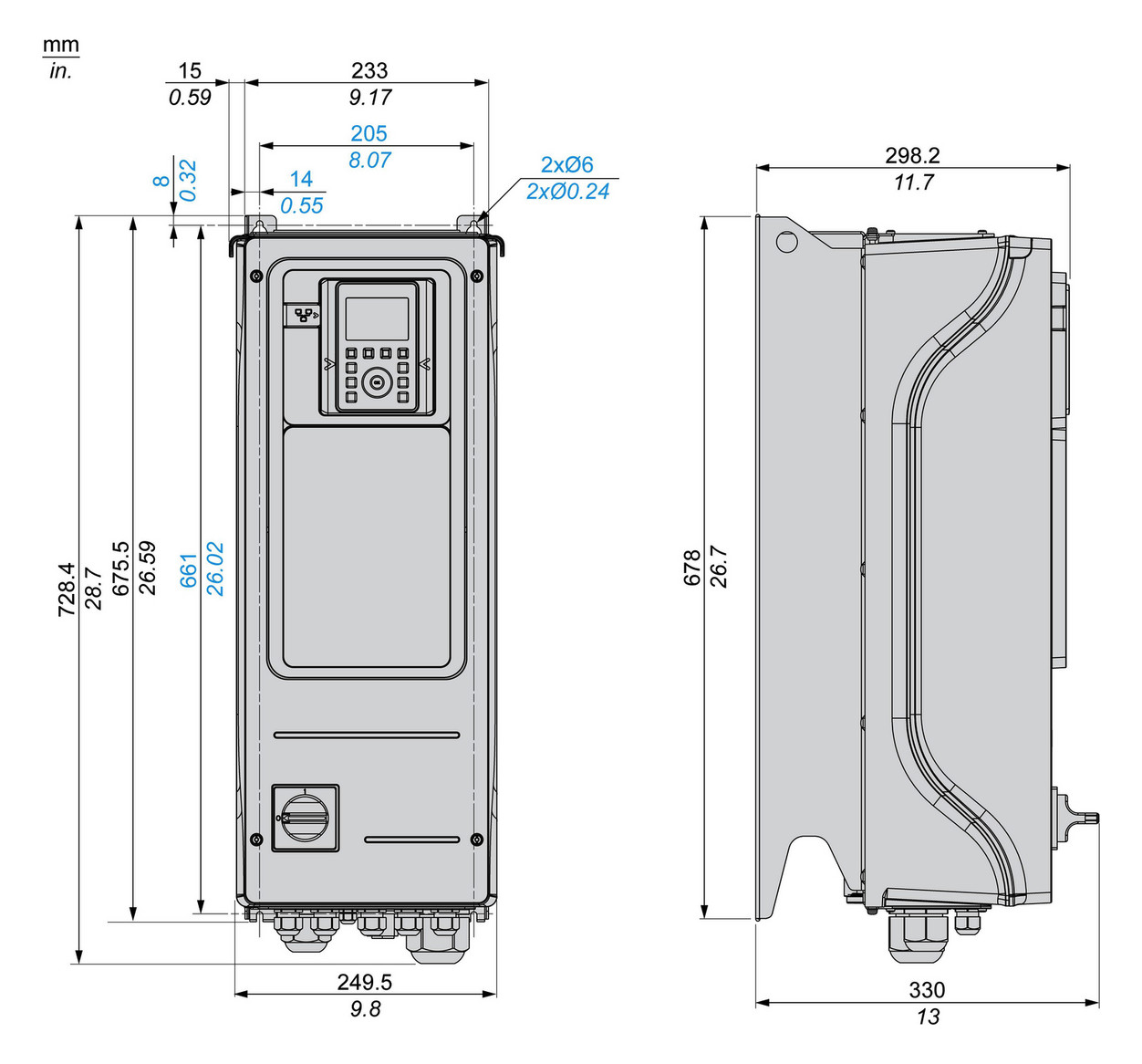 Frequenzumrichter lin=11k ALTIVAR A3ph 380-480V E3ph 500Hz 50/60Hz IP55 5%F