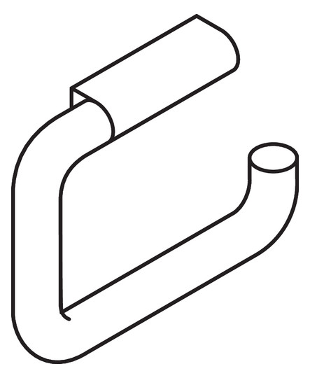 HEWI Toilettenpapierhalter 805 rechtwinklig gebogen, Edelstahl matt geschliffen
