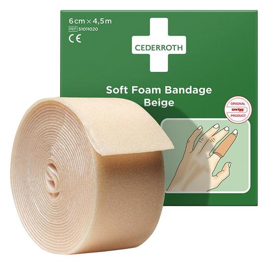 CEDERROTH-Schaumbandage 4,5m-Rolle, 6cm breit, beige