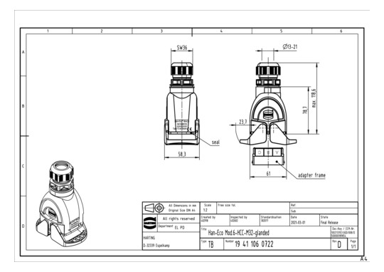 HART Han-Eco 6B coupler with 19411060722 