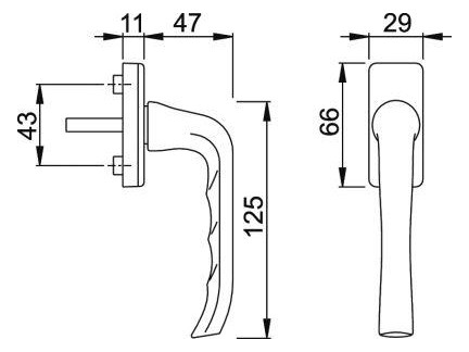 Bild Fenstergriff 055 /U34,F9016 NAW 7/37 - HOPPE-1