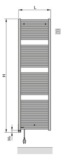 Zehnder Design-Elektroheizkörper toga TE-120-060/GD, 1148 x 600 mm, Telegrey 2, RAL 7046
