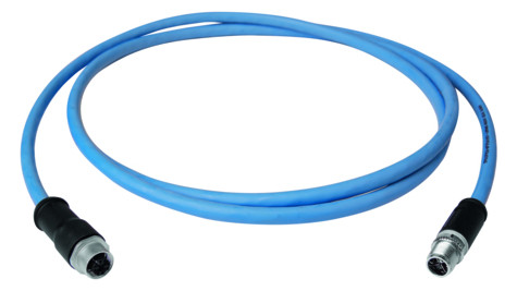 Patchkabel Cat6A S/FTP IP67 2m bl M12 M12 gekreuzt 24qmm